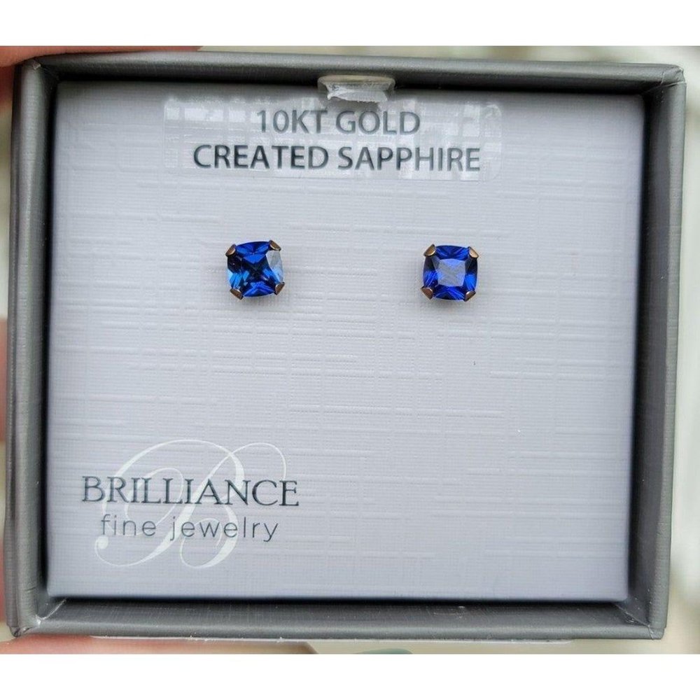 10K Gold Sapphire Earrings
